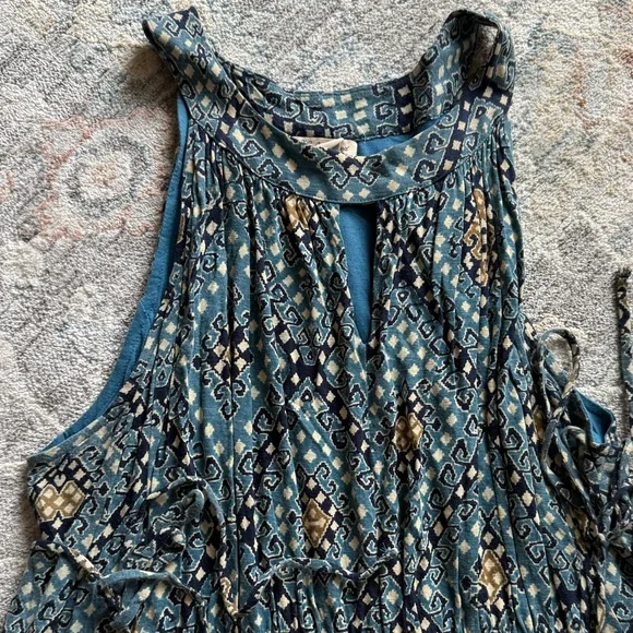 Lucky Brand Halter Keyhole Maxi Dress, Blue Paisley